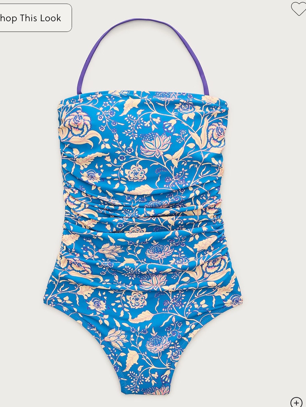 JCrew Gemma ruched bandeau Floral Strapless One-Piece Swimsuit - Picture 4 of 6
